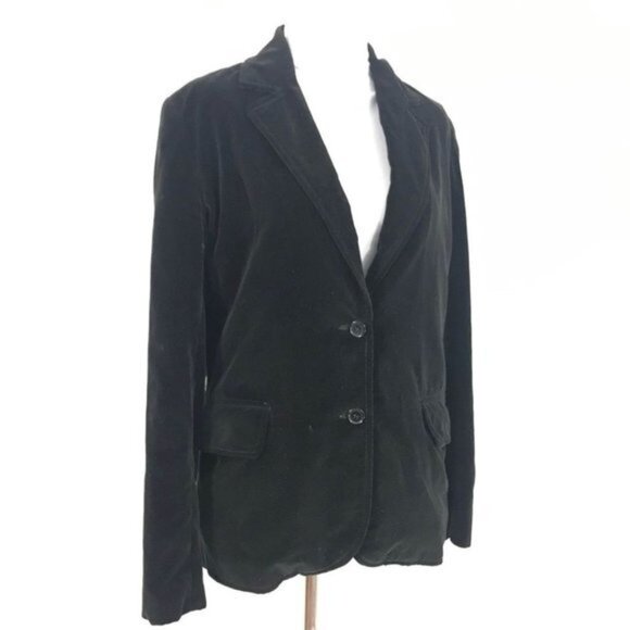 Vintage 70s donkenney Black Velvet Blazer M - Picture 1 of 6